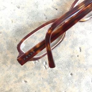 Prada Vintage 1980’s Amber Plastic Eyeglasses
